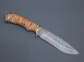 Нож Близнец дамасская сталь береста литье 3