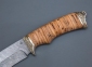 Нож Близнец дамасская сталь береста литье 2