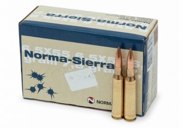 Патрон охотничий Norma Sierra HP калибра 6,5x55 SE (7,8г) 